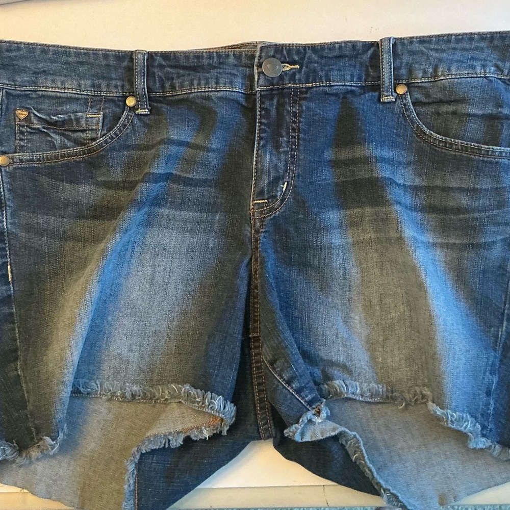 Torrid Dark Blue High-Rise Denim Shorts